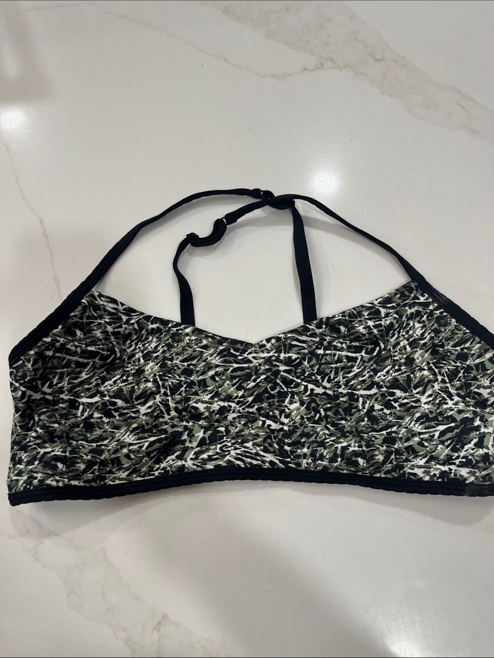 lululemon athletica Black & White Abstract Print Sports Bra